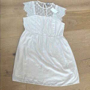 H&M ivory Lace Sleeveless Dress 14 women’s NWT